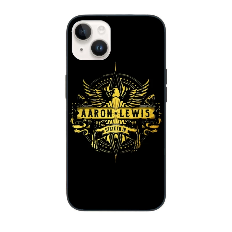 Aaron Lewis State I'm In - Golden Wings Logo Design iPhone Case