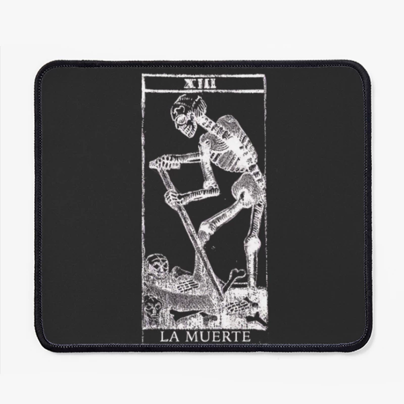 Death La Muerte XIII Vintage Tarot Design Mouse Pad