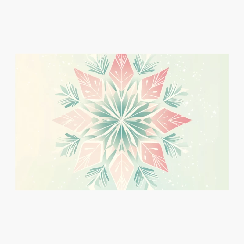 Pastel Geometric Snowflake with Floral Patterns Travel Mug