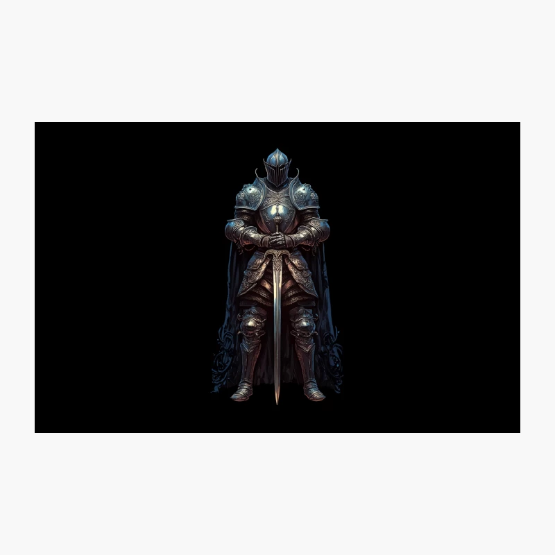 Medieval Knight in Dark Fantasy Armor Travel Mug