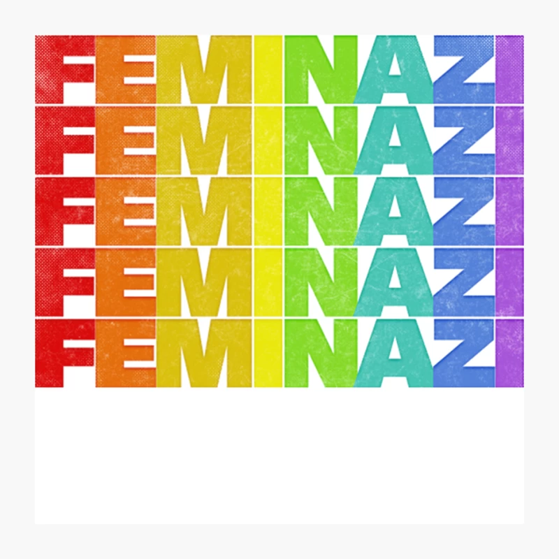 Feminazi Strong Woman Typography Design Pin
