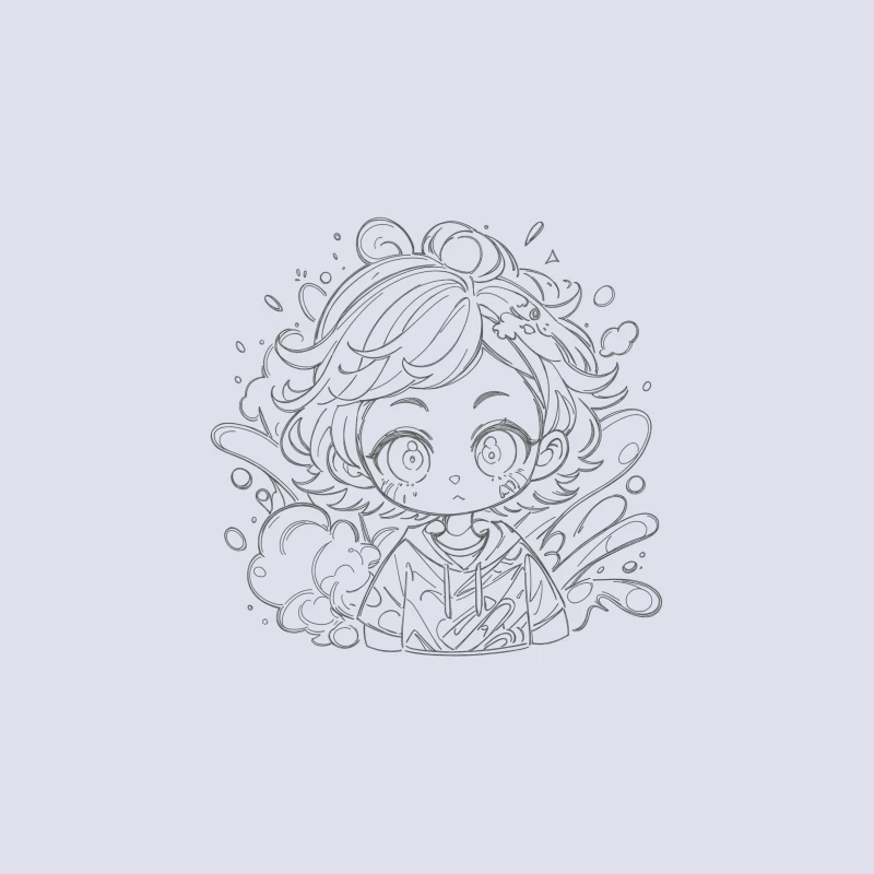 Chibi Character Surrounded by Water Travel Mug