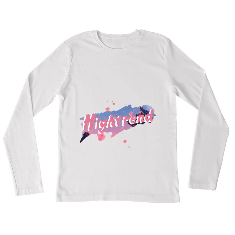 Moderner Schriftzug mit Farbspritzern Damen Langarm T-Shirt