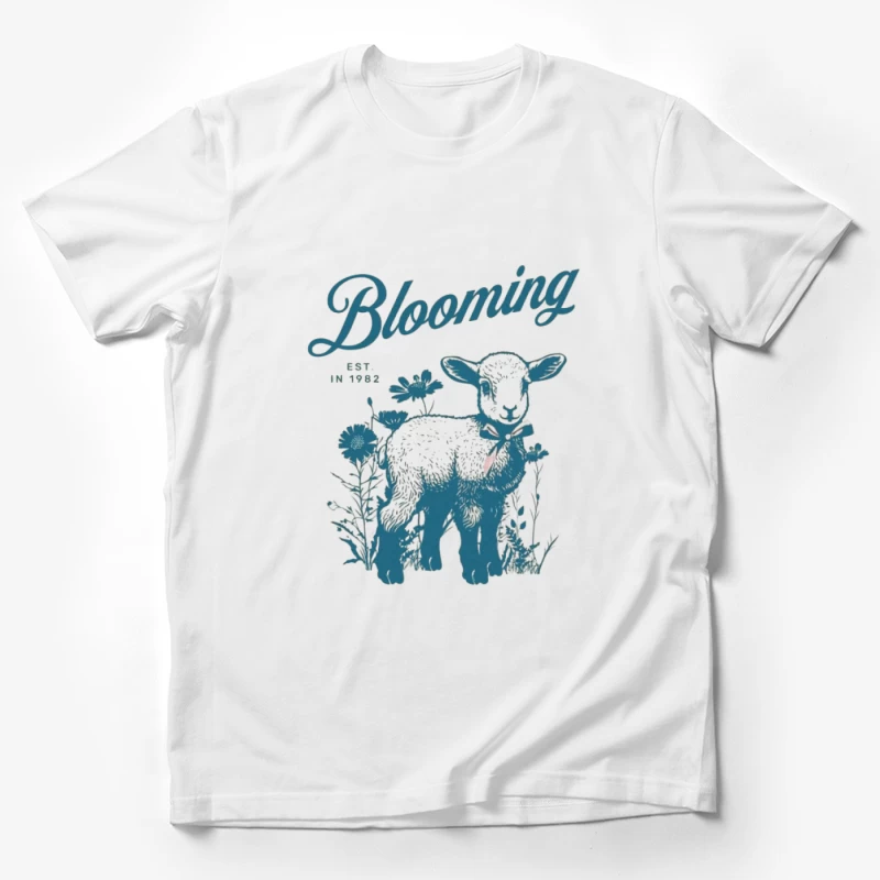 Blühendes Lamm mit Blumen Herren T-Shirt