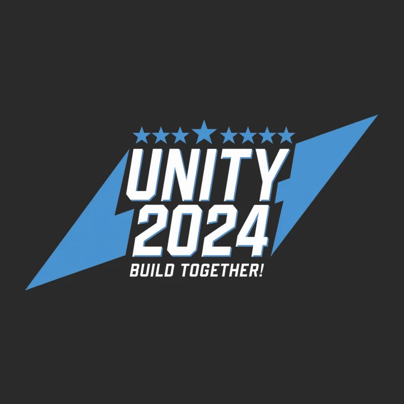 Unity 2024 Political Campaign Logo with Blue Lightning Bolt Baseball Cap