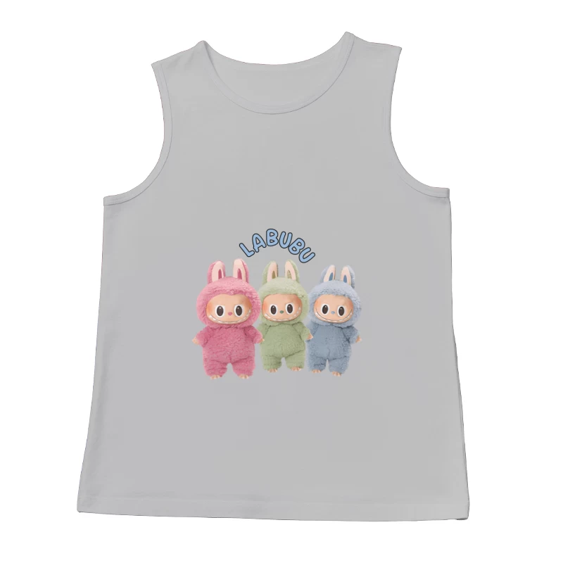 Drei Labubu-Plüschfiguren in Hasenkostümen Herren Tanktops