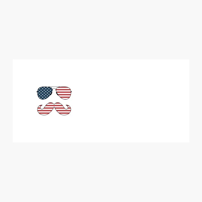 Patriotic American Flag-Themed Sunglasses and Mustache Coffee Mug