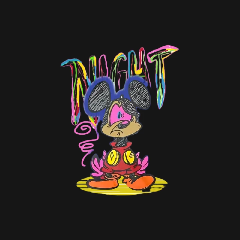 Bunter Comic-Nachtstil Herren T-Shirt