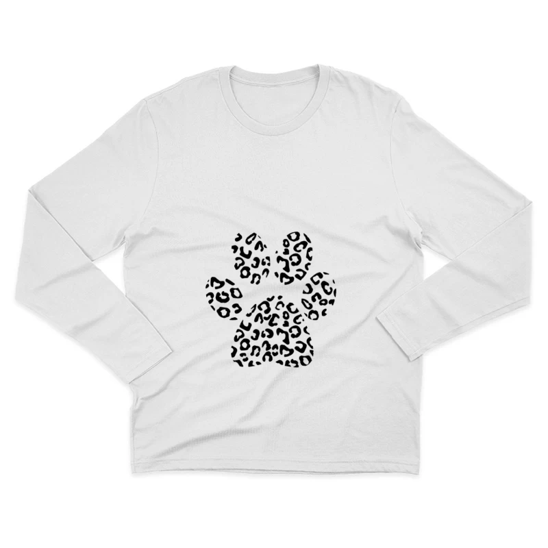 Empreinte de patte à motif léopard Homme Manches Longues T-Shirt