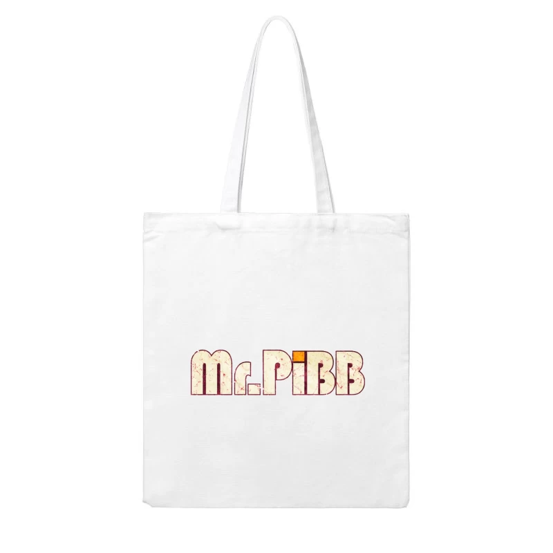 Retro Mr Pibb Soda Typography with Distressed Effect Cotton Tote Bag