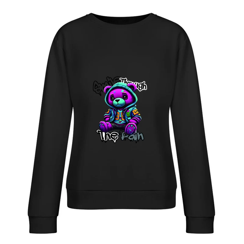 Bunter Bär in Kapuzenpullover Damen Pullover Sweatshirt