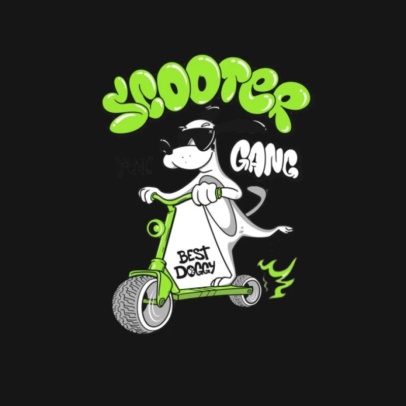 Cooler Hund auf Roller Herren T-Shirt