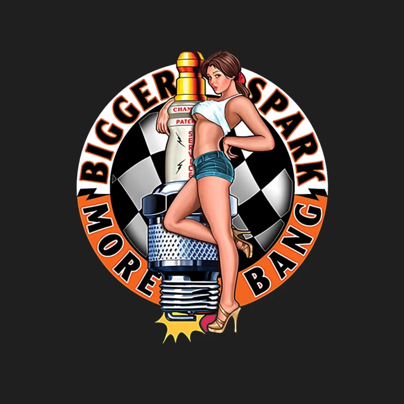 Retro Pin-Up Automotive Spark Plug Design Male Tank Top