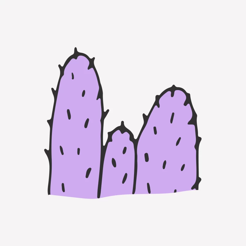 Illustration de cactus abstrait violet Femme T-Shirt
