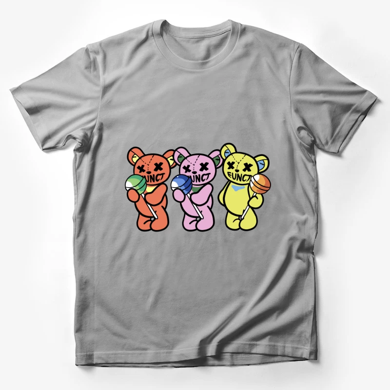 Bunte Teddybären mit Lutschern Herren T-Shirt