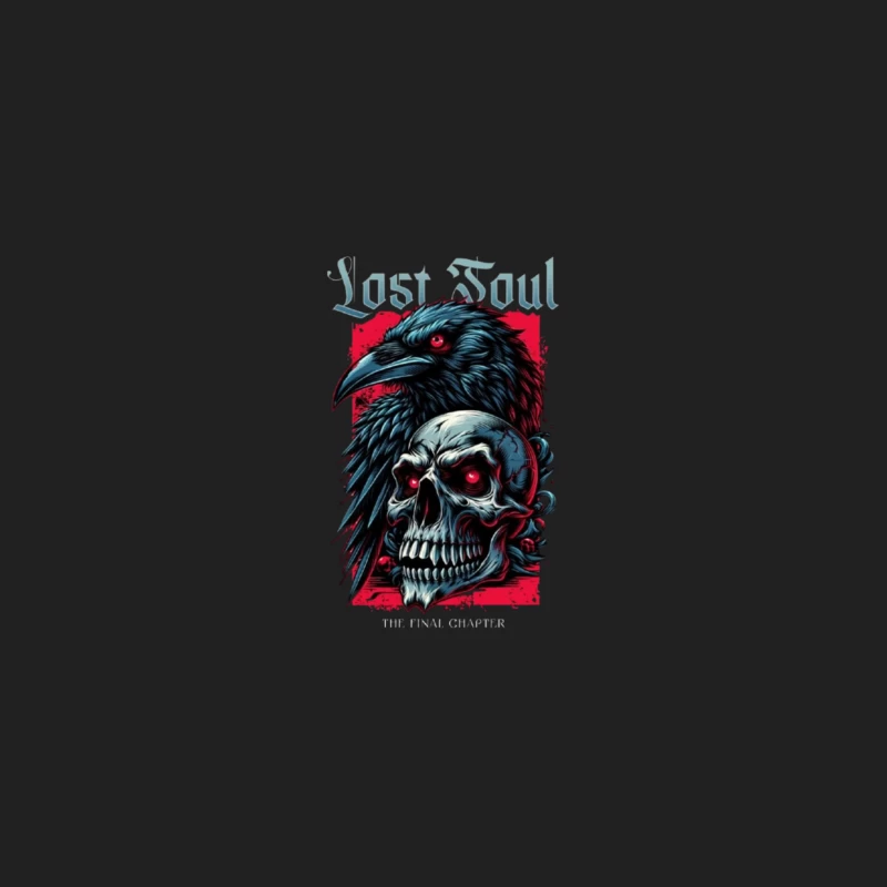 Lost Soul: Gothic Raven and Skull Dark Fantasy Illustration Bucket Hat