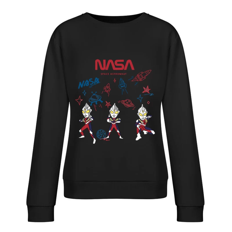Weltraumabenteuer mit Astronauten und Raketen Damen Pullover Sweatshirt