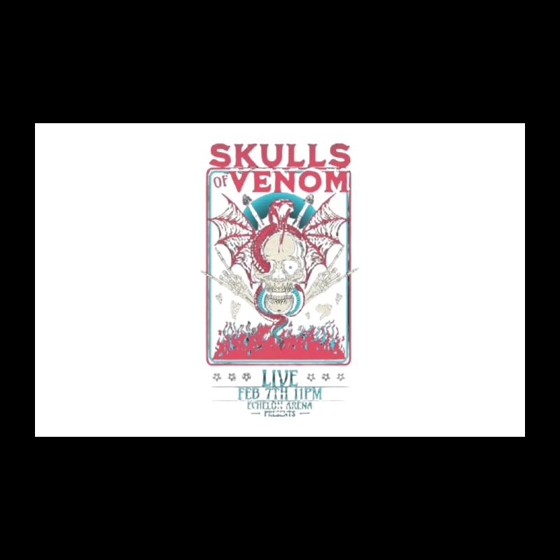 Gothic Skulls of Venom Concert Poster with Spiderwebs and Flames Travel Mug