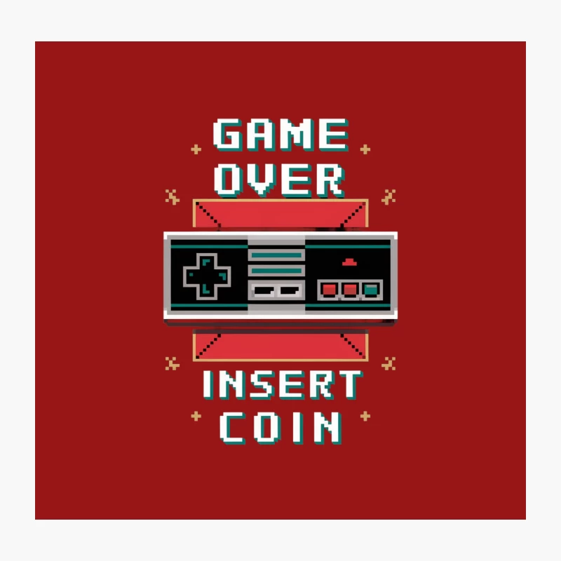 Retro Gaming Pixel Art Game Over Controller Throw Pillow