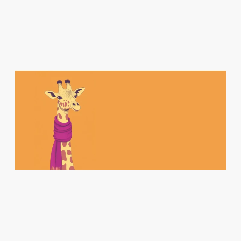 Whimsical Giraffe Illustration with Purple Scarf Coffee Mug