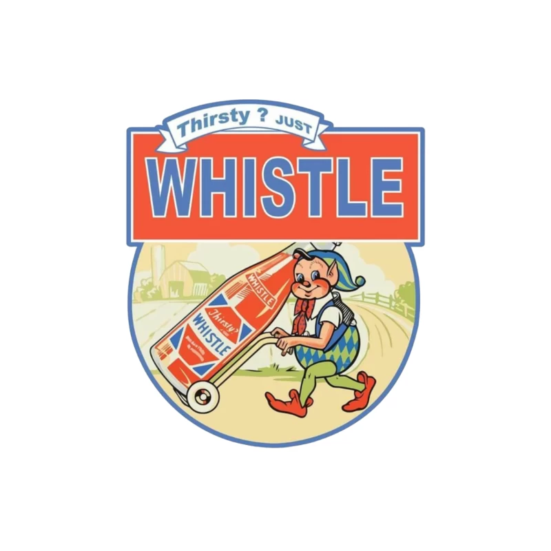 Thirsty Just Whistle logo Throw Pillow