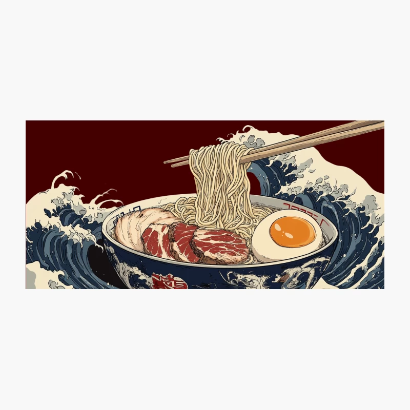 The Great Wave of Ramen: An Artistic Japanese Cuisine Illustration Coffee Mug