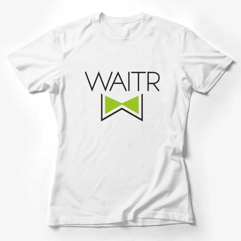 Waitr Food Delivery Service Logo with Green Bowtie Design Female T-Shirt