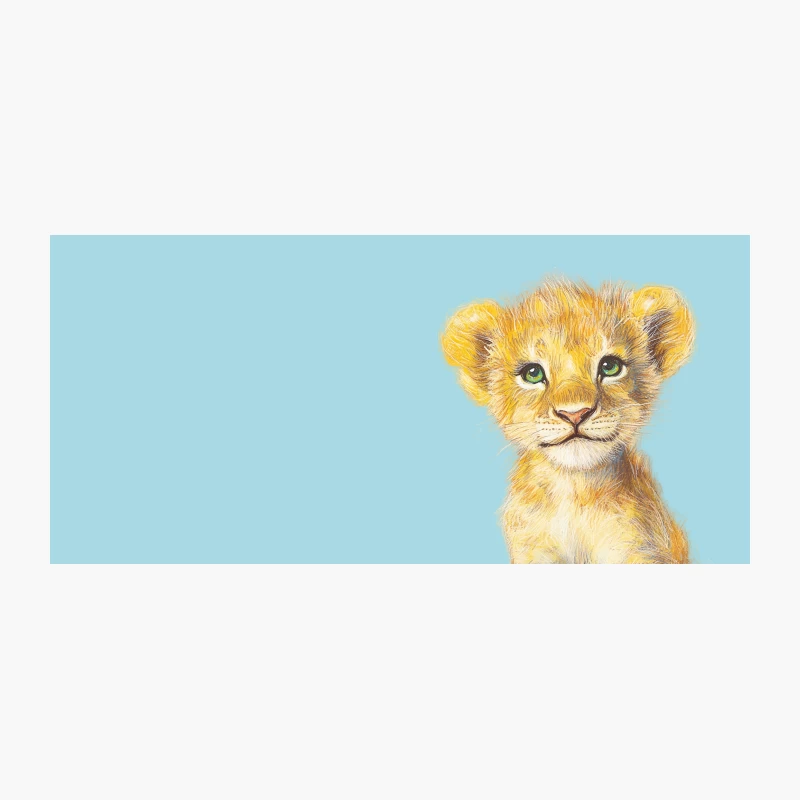 Sweet Lion Cub Watercolor Portrait Coffee Mug