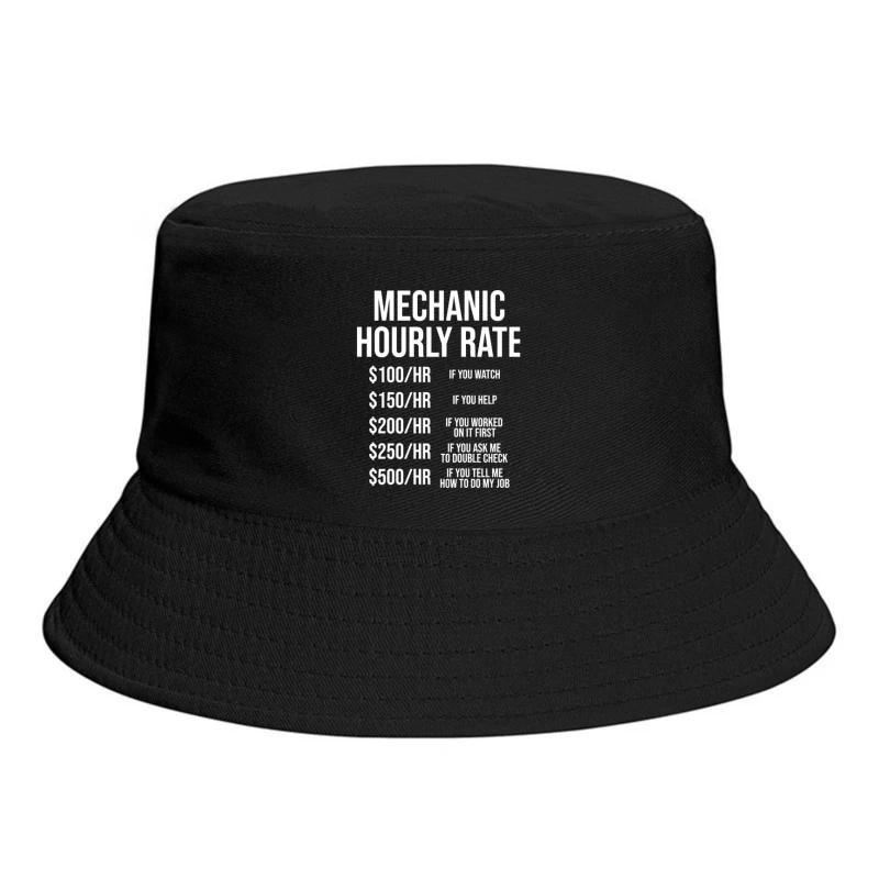 Mechanic's Humorous Progressive Hourly Rate Chart Bucket Hat