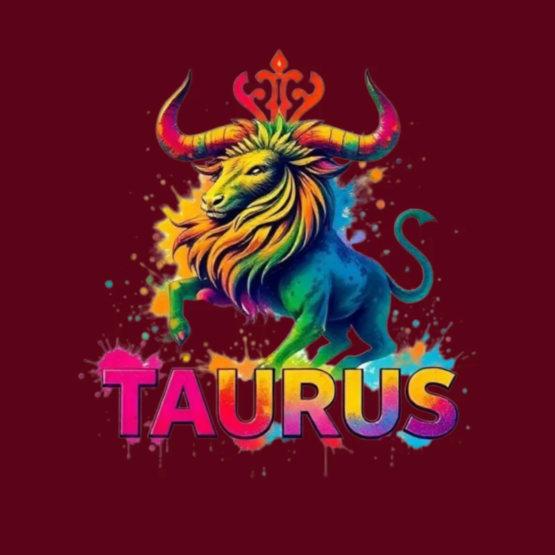 Colorful Taurus Zodiac Illustration Pin
