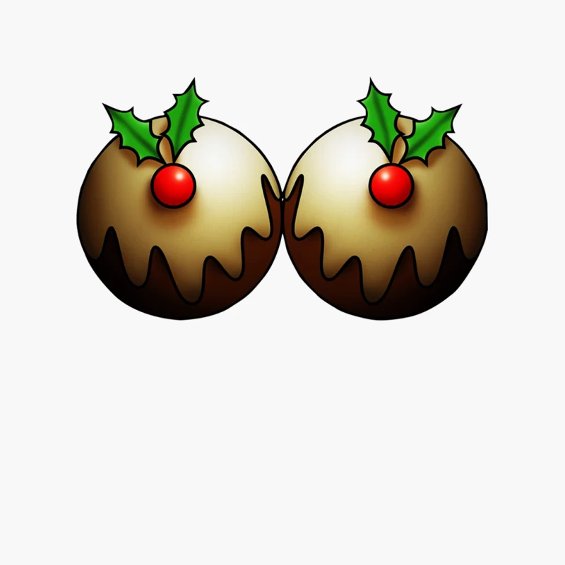 Christmas Pudding Boobs Funny Cotton Tote Bag