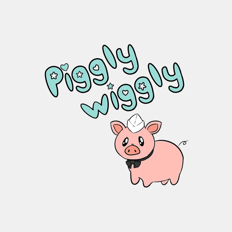 Cute Cartoon Pig with "Piggly Wiggly" Text Male Tank Top