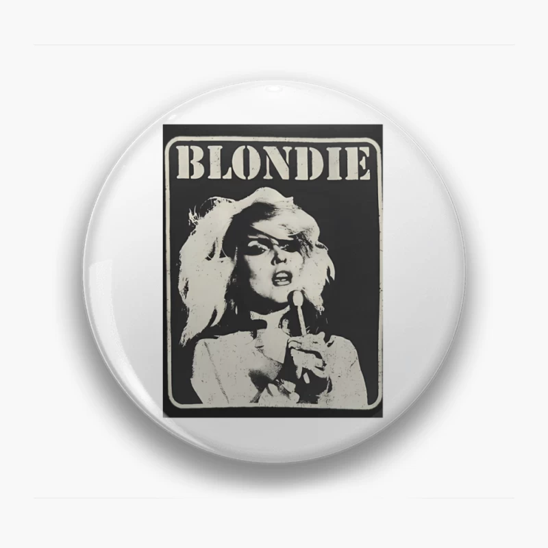 Vintage Black and White Blondie Band Promotional Poster Pin