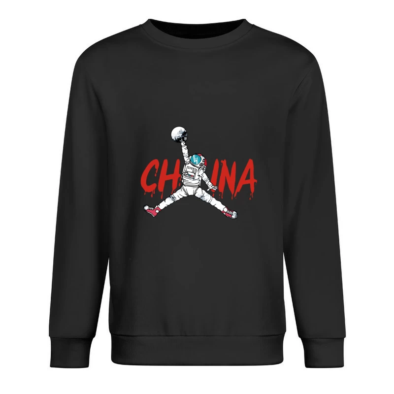 Astronaut springt zum Mond Herren Pullover Sweatshirt