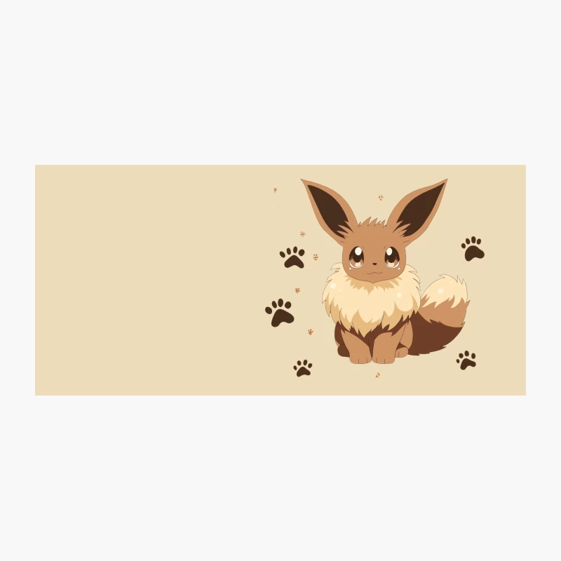 Adorable Eevee Pokemon with Paw Prints Coffee Mug