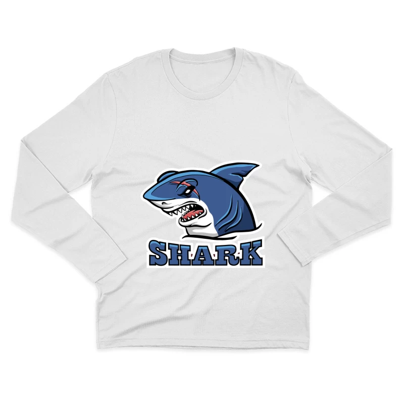 Aggressives Haifisch-Emblem Herren Langarm T-Shirt