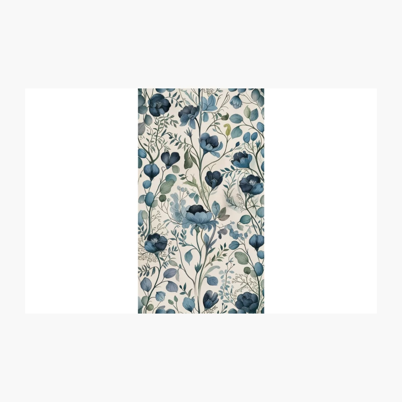 Vintage Blue Floral Botanical Wallpaper Design Travel Mug