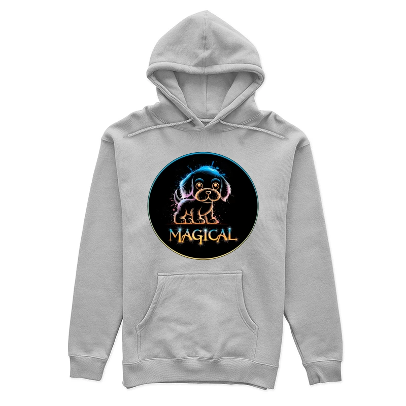 Magical Neon Puppy Art Female Pullover Hoodie