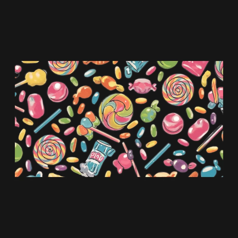 Vibrant Candy Wonderland: A Sweet Treat Pattern Desk Mat