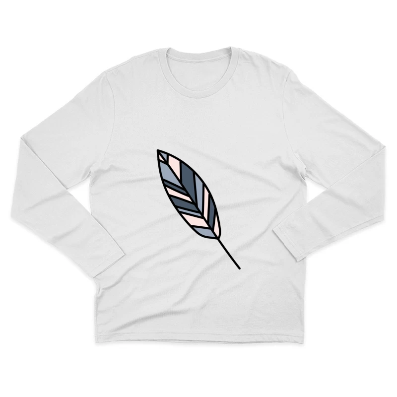 Illustration moderne de feuille géométrique Homme Manches Longues T-Shirt