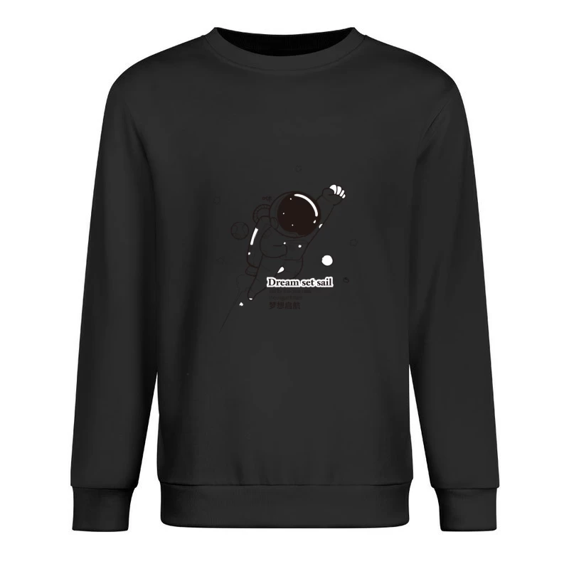 Astronaut schwebt im Weltraum Herren Pullover Sweatshirt