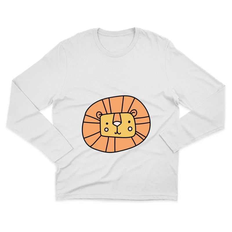 Illustration mignonne de lion Homme Manches Longues T-Shirt