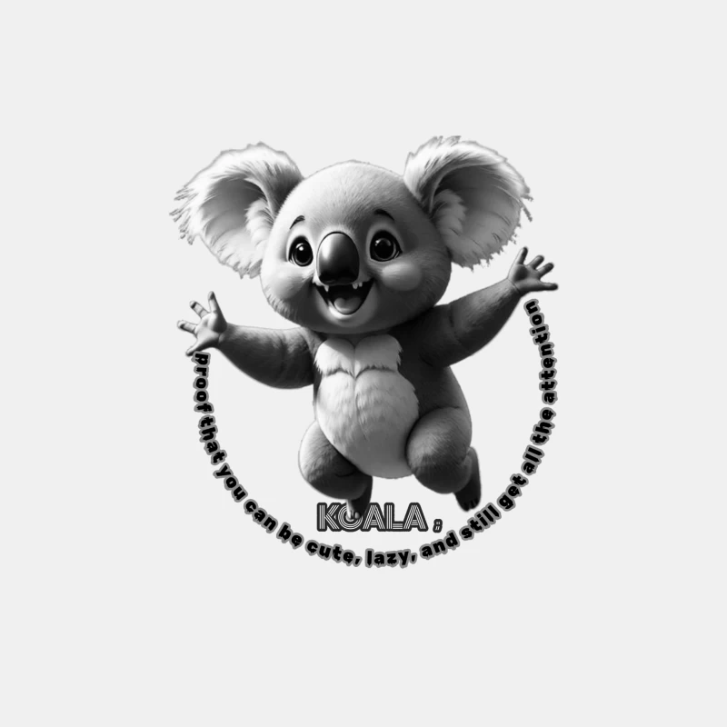 Cute Animated Koala Showing Joy and Attention Male Tank Top