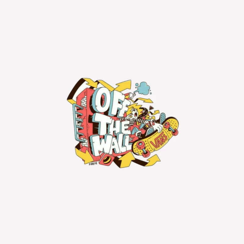 Vans Off The Wall Skateboard Design Herren T-Shirt