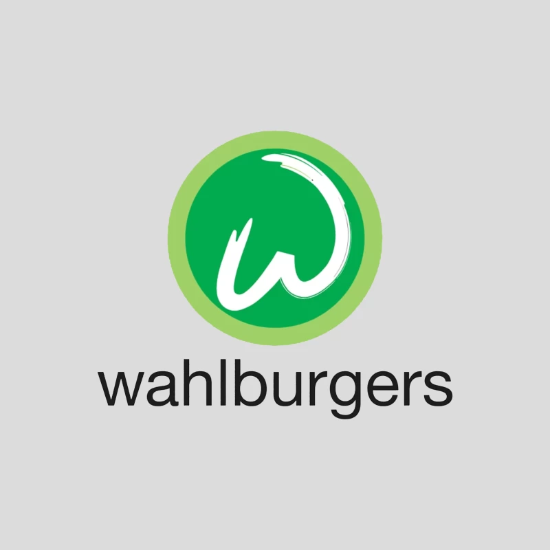 Wahlburgers Restaurant Chain Green Circle Logo Design Baseball Cap