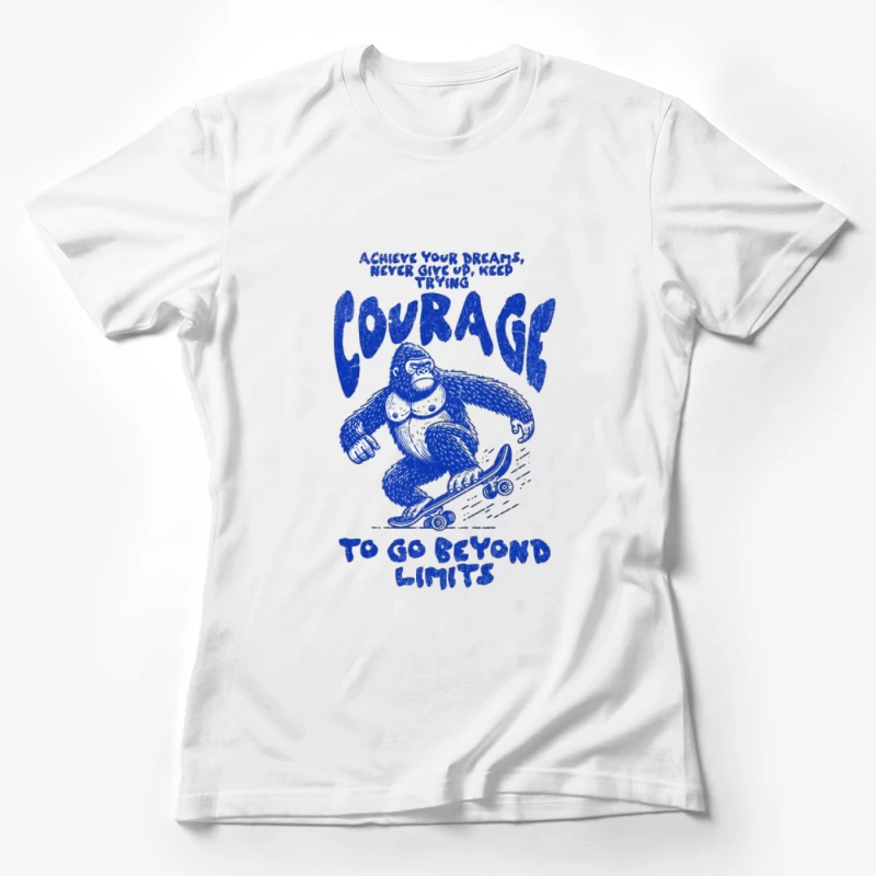 Gorille courageux sur skateboard Femme T-Shirt
