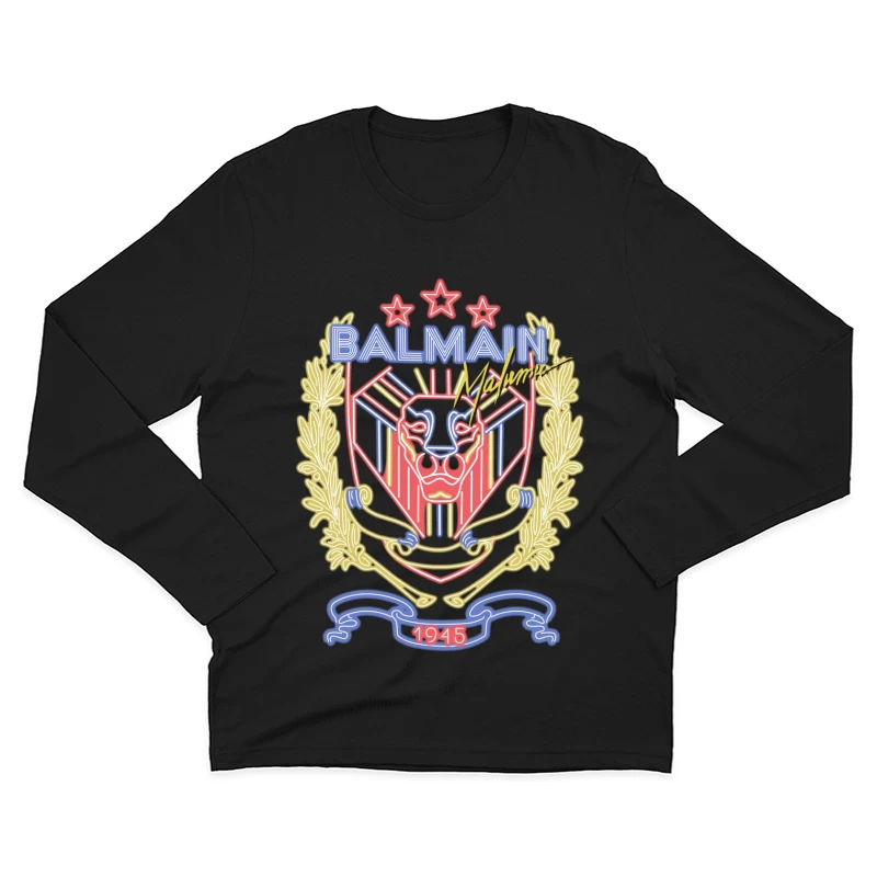 Balmain Mode, Maluma Kollaboration Herren Langarm T-Shirt