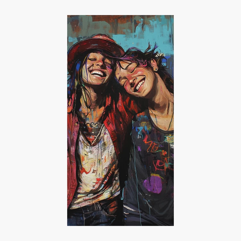 Joyful Friends: A Vibrant Urban Painting iPhone Case