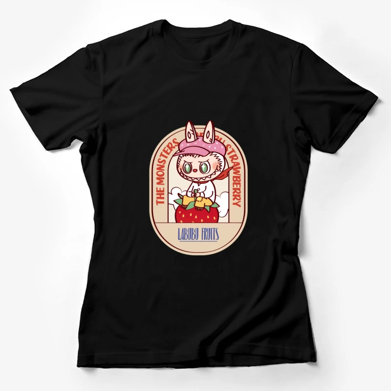 Süße Monster mit Erdbeeren Design Damen T-Shirt