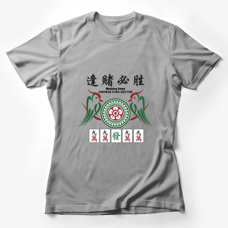 Glückssymbole und Mahjong Steine Damen T-Shirt